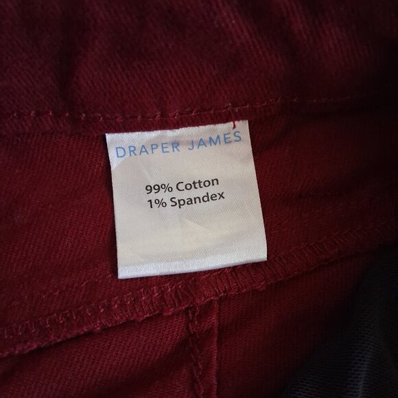 Draper James Women's Size 12 Burgundy Welt Pocket Bootcut High Rise Twill Pants - Picture 9 of 14